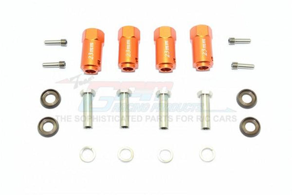 Traxxas TRX-4 Trail Defender Crawler Aluminum Wheel Hex Adapters 23mm Thick - 4Pc Set Orange