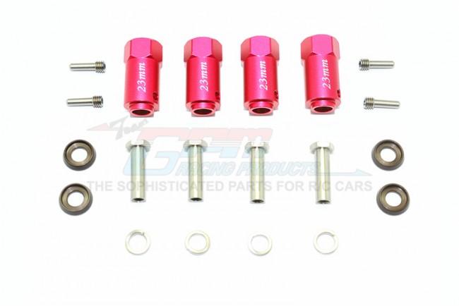 Traxxas TRX-4 Trail Defender Crawler Aluminum Wheel Hex Adapters 23mm Thick - 4Pc Set Red