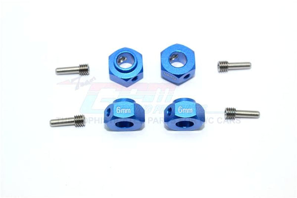 Traxxas TRX-4 Trail Defender Crawler Aluminum Wheel Hex Adapters - 4Pcs Set Blue