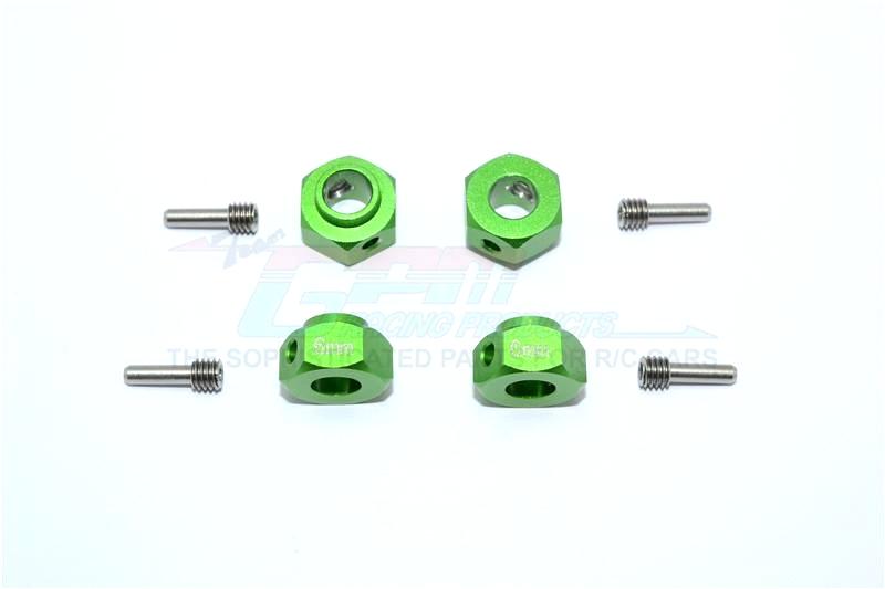 Traxxas TRX-4 Trail Defender Crawler Aluminum Wheel Hex Adapters - 4Pcs Set Green