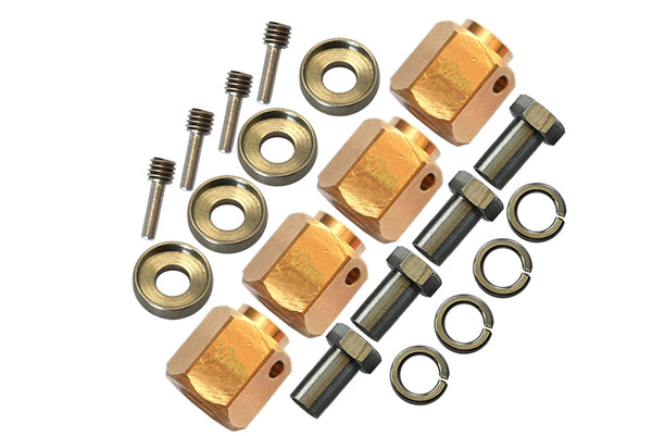 Traxxas TRX-4 Brass Wheel Hex Adapters 12mm - 4Pc Set