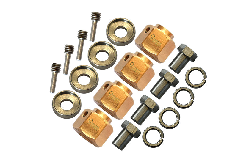 Traxxas TRX-4 Brass Wheel Hex Adapters 9mm - 4Pc Set