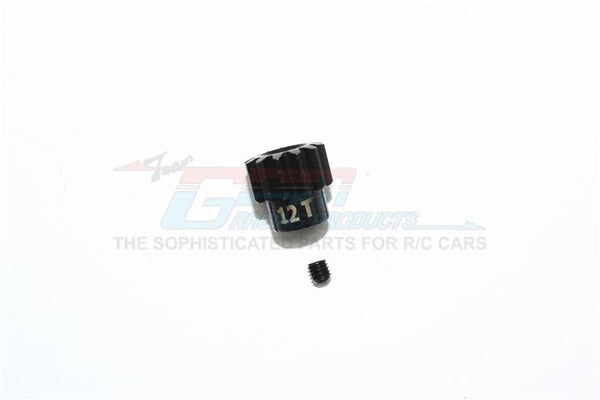 Traxxas TRX-4 Trail Defender Crawler Steel 12T Pinion Gear - 1Pc Set Black