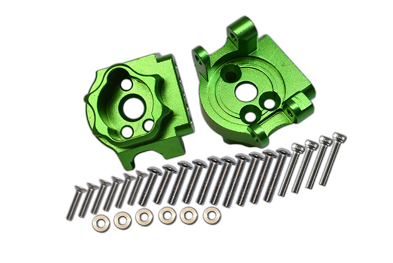 Traxxas TRX-4 Trail Defender Crawler / TRX-6 Mercedes-Benz G63 Aluminum Rear Gear Box Mounts (Multiple Positioning Holes) - 1Pr Set Green