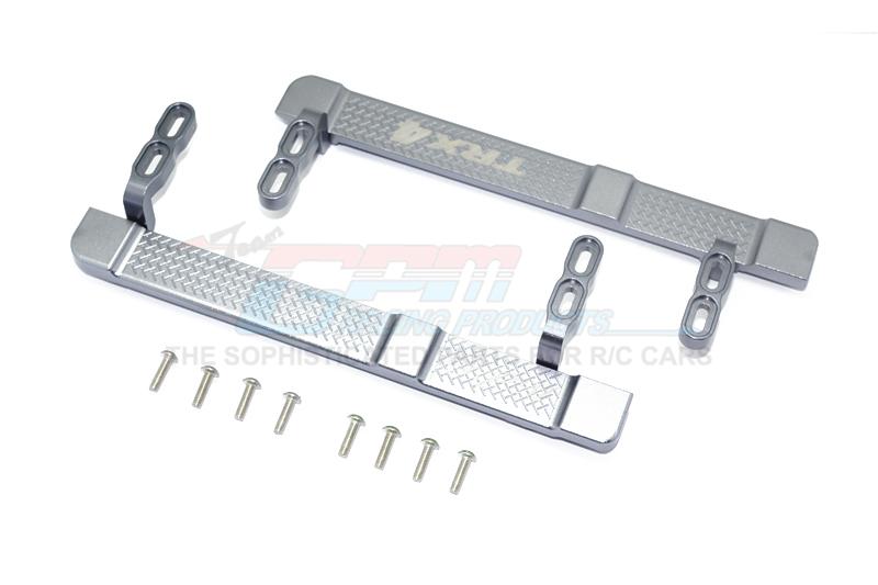 Traxxas TRX-4 Trail Defender Crawler Aluminum Side Steps - 1Pr Set Gray Silver