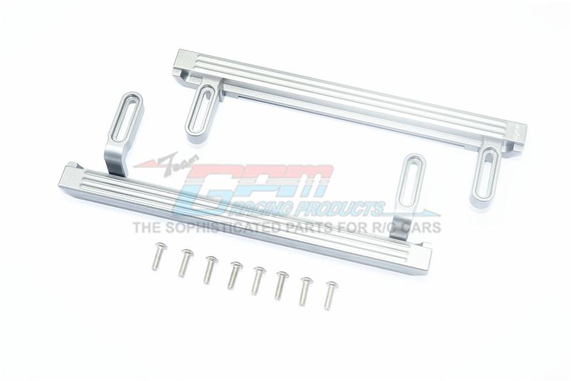 Aluminum Side Steps For Traxxas TRX-4 Mercedes-Benz G500 (82096-4) -1Pr Set Gray Silver