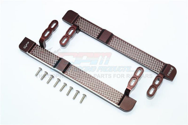 Traxxas TRX-4 Trail Defender Crawler Aluminum Side Steps (Reticulated Pattern) - 1Pr Set Brown