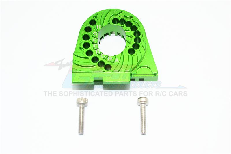 Traxxas TRX-4 Trail Defender Crawler Aluminum Double Sided Motor Mount Plate With Heat Sink Fins - 1Pc Set Green