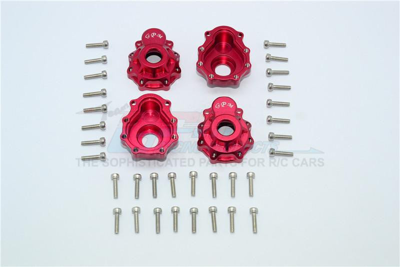 Traxxas TRX-4 Trail Defender Crawler Aluminum Outer Portal Drive Housing (Front And Rear) - 4Pcs Set Red