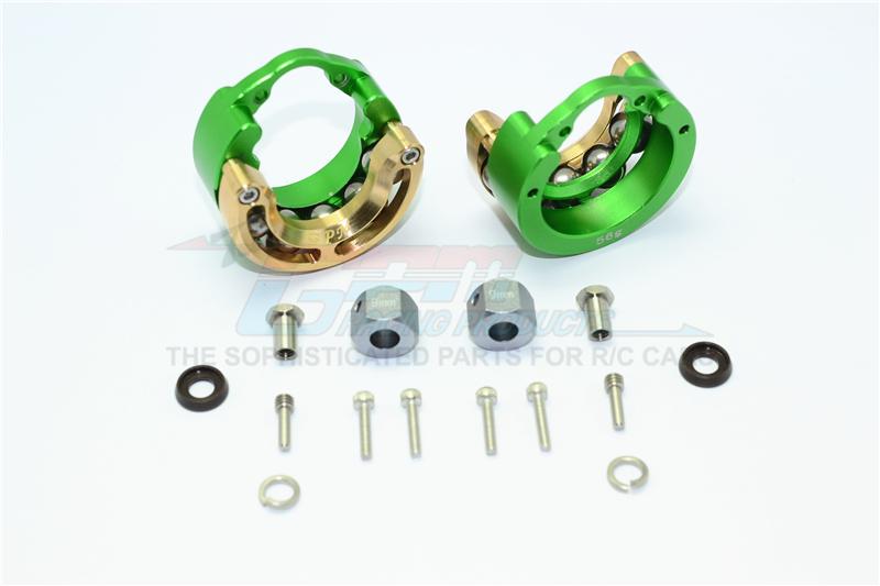 Traxxas TRX-4 Trail Defender Crawler Aluminum Pendulum Wheel Knuckle Axle Weight With Brass Lid + 9mm Hex Adapter - 1Pr Set Green