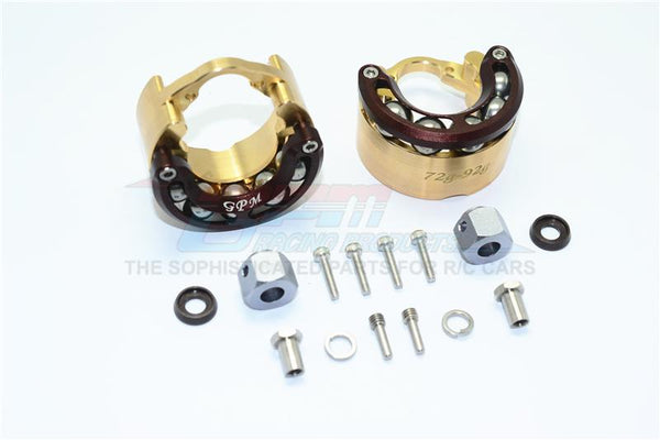 Traxxas TRX-4 Trail Defender Crawler Brass Pendulum Wheel Knuckle Axle Weight With Alloy Lid + 9mm Hex Adapter - 1Pr Set Brown