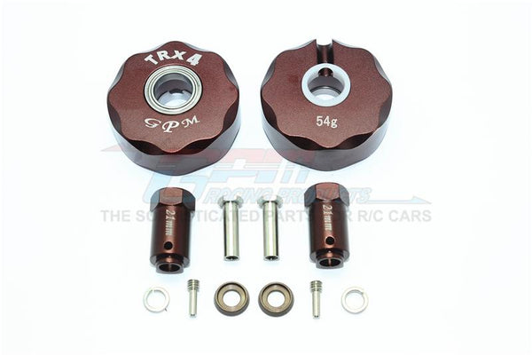 Traxxas TRX-4 Trail Defender Crawler Aluminum Pendulum Wheel Knuckle Axle Weight + 21mm Hex Adapter - 1Pr Set Brown