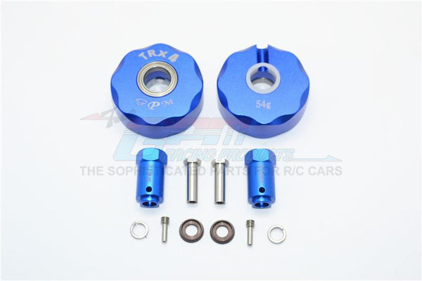 Traxxas TRX-4 Trail Defender Crawler Aluminum Pendulum Wheel Knuckle Axle Weight + 21mm Hex Adapter - 1Pr Set Blue