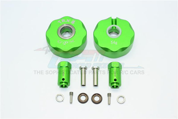 Traxxas TRX-4 Trail Defender Crawler Aluminum Pendulum Wheel Knuckle Axle Weight + 21mm Hex Adapter - 1Pr Set Green