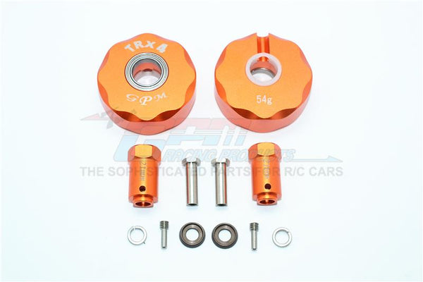 Traxxas TRX-4 Trail Defender Crawler Aluminum Pendulum Wheel Knuckle Axle Weight + 21mm Hex Adapter - 1Pr Set Orange