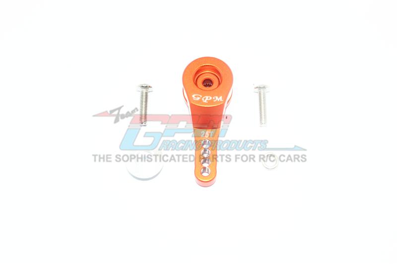 Traxxas TRX-4 Defender / Tactical Unit / Ford Bronco Aluminum 25T Servo Horn With Built-In Spring (4 Positioning Holes) - 1Pc Set Orange