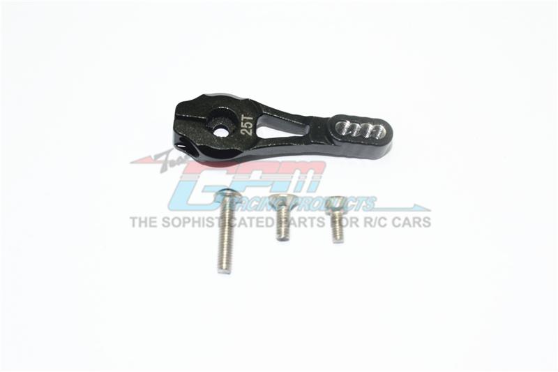 Traxxas TRX-4 Trail Defender Crawler Aluminum Servo Horn 25T (4 Positioning Holes) - 1Pc Set Black