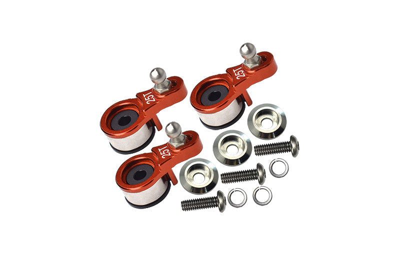 Aluminum Servo Horn With Built-In Spring 3 Sets (For Locking Diff) For Traxxas 1:10 TRX4 Defender Trail Crawler 82056-4 / TRX6 Mercedes-Benz G-63 MAG 6X6 88096-4 Upgrades - Orange