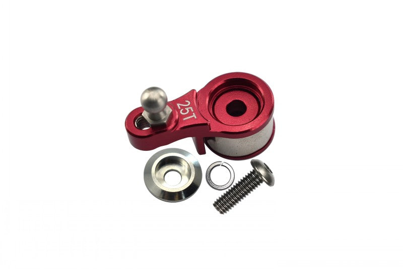 GPM Aluminum Servo Horn With Spring For Traxxas TRX-4 & TRX-6 Crawlers - Red (Locking Differential)