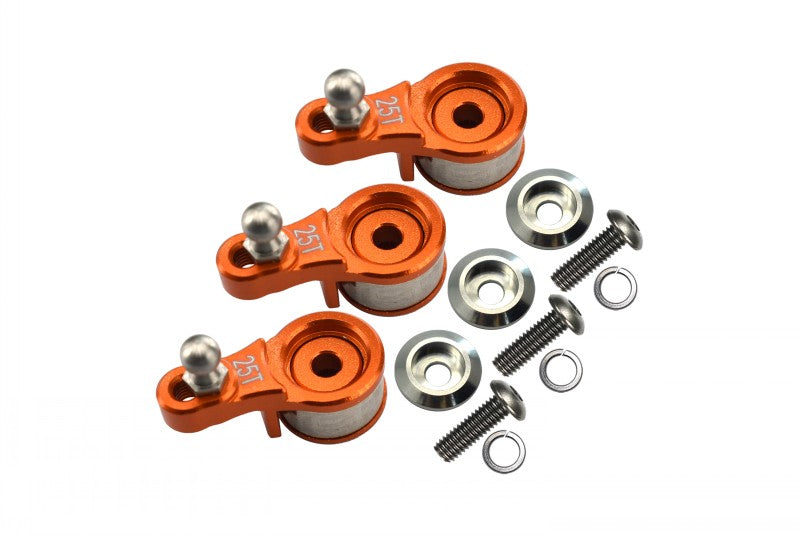 Traxxas TRX-4 Trail Defender Crawler Aluminum Servo Horn With Built-In Spring (For Locking Diff) - 3Pc Set Orange