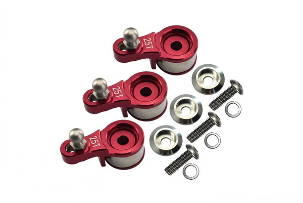 Traxxas TRX-4 Trail Defender Crawler Aluminum Servo Horn With Built-In Spring (For Locking Diff) - 3Pc Set Red