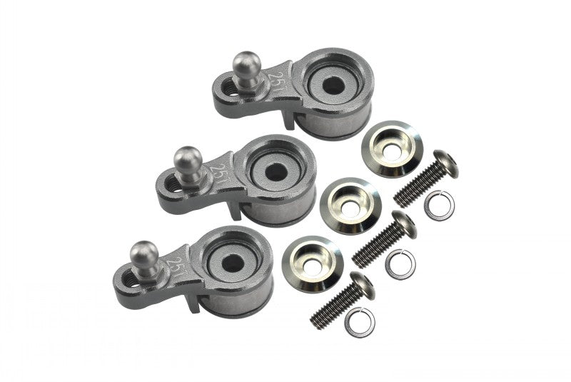 Traxxas TRX-4 Trail Defender Crawler Aluminum Servo Horn With Built-In Spring (For Locking Diff) - 3Pc Set Silver