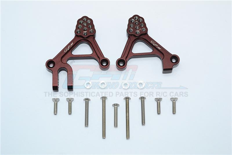 Traxxas TRX-4 Trail Defender Crawler Aluminum Adjustable Front Damper Mount - 1Pr Set Brown