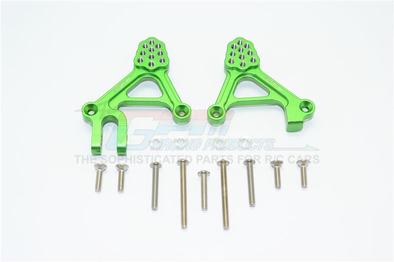 Traxxas TRX-4 Trail Defender Crawler Aluminum Adjustable Front Damper Mount - 1Pr Set Green