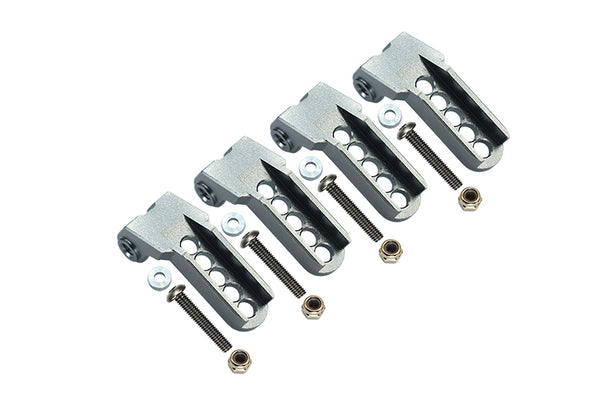 Traxxas TRX-4 Trail Defender Crawler Aluminum Adjustable Front And Rear Damper Mount - 4Pc Set Gray Silver