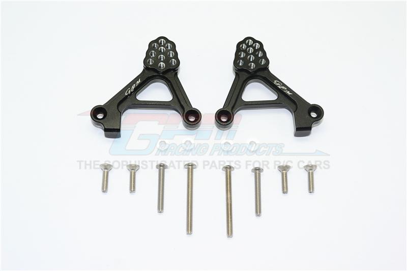 Traxxas TRX-4 Trail Defender Crawler Aluminum Adjustable Rear Damper Mount - 1Pr Set Black