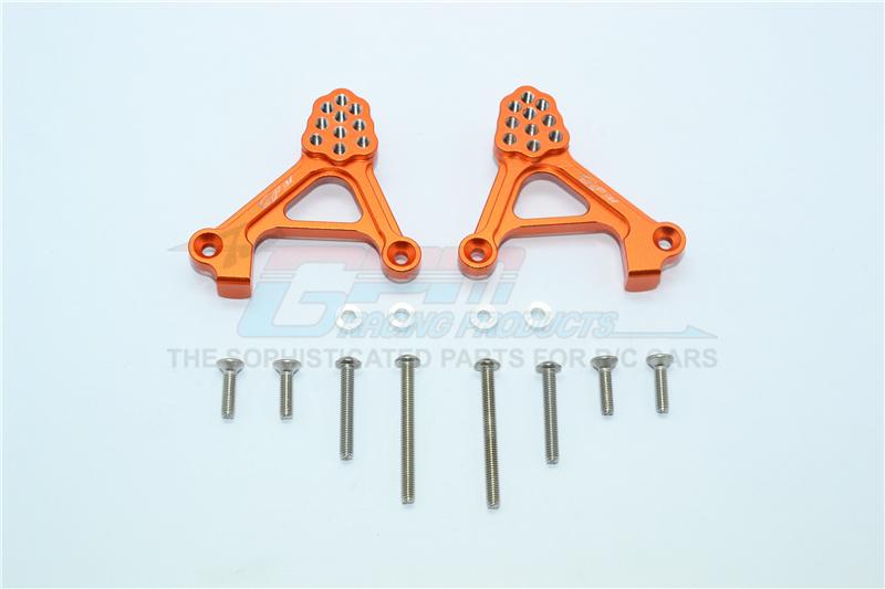 Traxxas TRX-4 Trail Defender Crawler Aluminum Adjustable Rear Damper Mount - 1Pr Set Orange