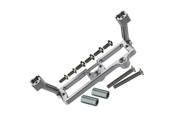 Aluminum Front and Rear Gear Box 2-Speed Diff Lock Servo Mount For Traxxas TRX-4 Trail Defender Crawler / Blazer / TRX-6 Mercedes Benz G63 Upgrades - Silver