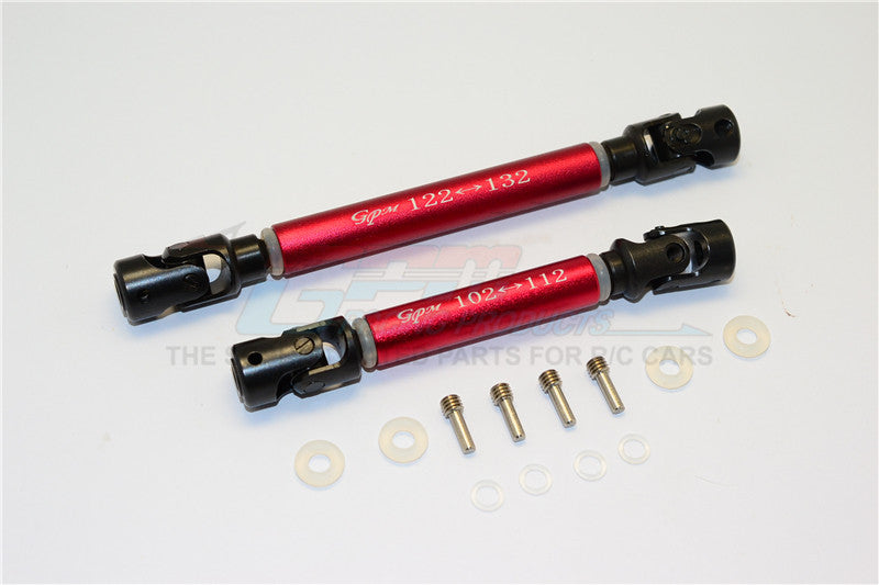 Traxxas TRX-4 Trail Defender Crawler Steel Adjustable Main Shaft With Aluminum Body - 1Pr Set Red