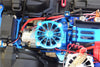 Traxxas TRX-4 Aluminum Motor Mount + Upper Spur Gear Case Cover With Cooling Fan - 19Pc Set Blue