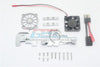 Traxxas TRX-4 Aluminum Motor Mount + Upper Spur Gear Case Cover With Cooling Fan - 19Pc Set Gray Silver