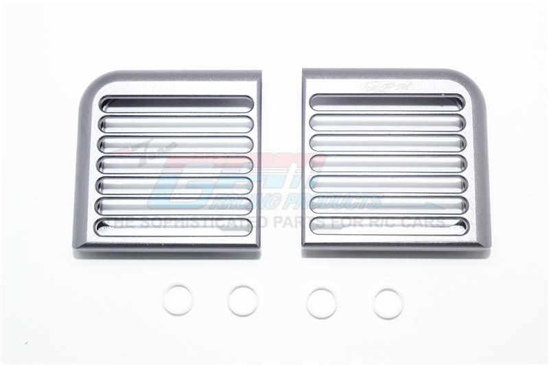 Traxxas TRX-4 Trail Defender Crawler Aluminum Headlight Assembly Rounded Brush Guard - 2Pc Set Gray Silver