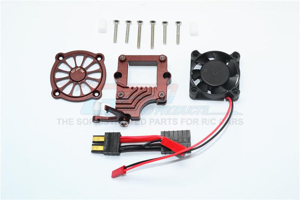 Traxxas TRX-4 Trail Defender Crawler Aluminum Motor Cooling Fan With Easy Switch - 1 Set Brown
