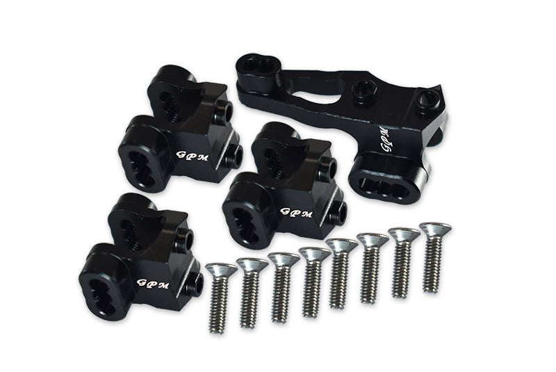 Traxxas TRX-4 Trail Defender Crawler Aluminum Front/Rear Axle Mount Set For Suspension Links - 4Pc Set Black