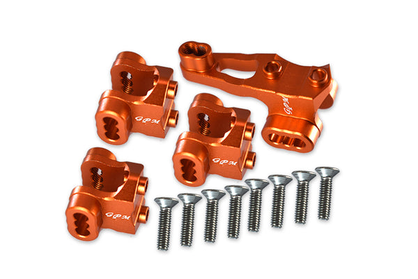 Traxxas TRX-4 Trail Defender Crawler Aluminum Front/Rear Axle Mount Set For Suspension Links - 4Pc Set Orange