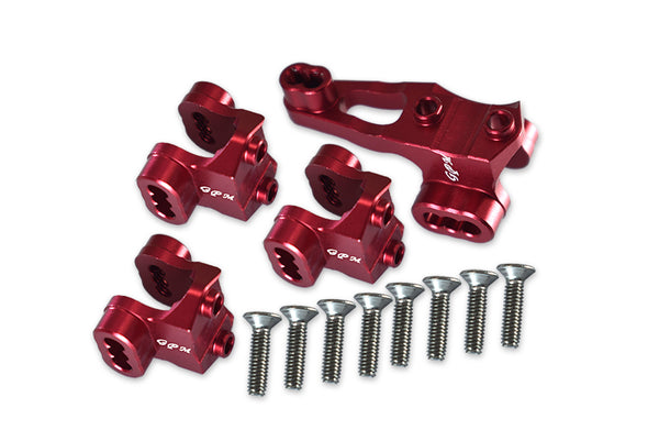 Traxxas TRX-4 Trail Defender Crawler Aluminum Front/Rear Axle Mount Set For Suspension Links - 4Pc Set Red