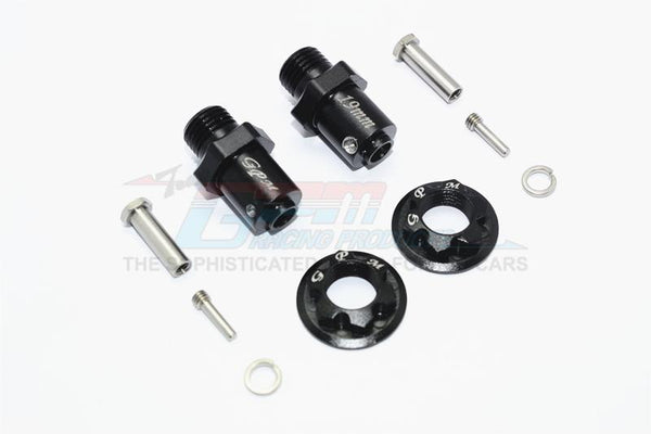 Traxxas TRX-4 Trail Defender Crawler Aluminum Hex Adapters For Front Or Rear Wheels (17mm Hex, 19mm Long) - 1Pr Set Black