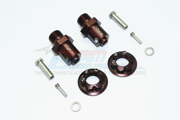 Traxxas TRX-4 Trail Defender Crawler Aluminum Hex Adapters For Front Or Rear Wheels (17mm Hex, 19mm Long) - 1Pr Set Brown