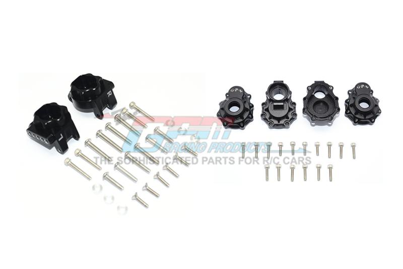 Traxxas TRX-4 Defender / Tactical Unit / Ford Bronco / Blazer Aluminum Rear Gear Box Mounts + Rear Knuckle Arms - 48Pc Set Black