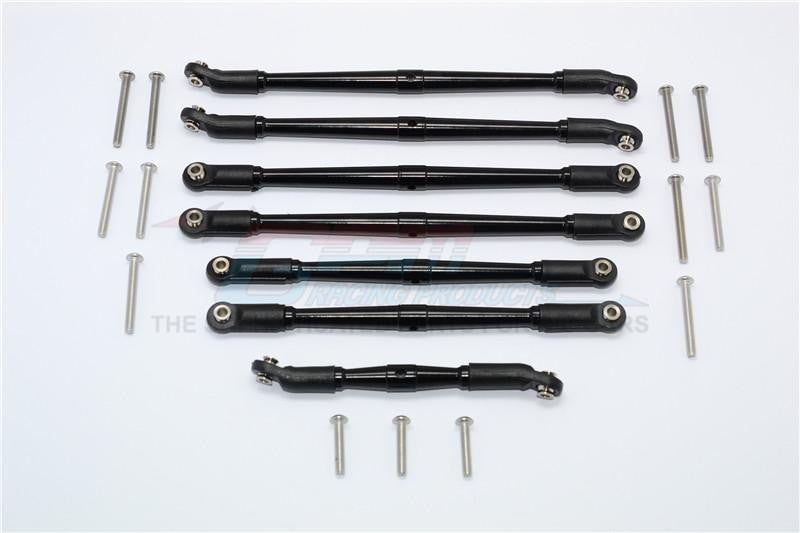 Traxxas TRX-4 Trail Defender Crawler Aluminum Adjustable Upper & Lower Suspension Links - 7Pcs Set Black