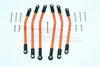 Traxxas TRX-4 Trail Defender Crawler Aluminum Adjustable Suspension Links - 6Pc Set Orange