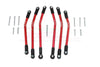 Traxxas TRX-4 Trail Defender Crawler Aluminum Adjustable Suspension Links - 6Pc Set Red