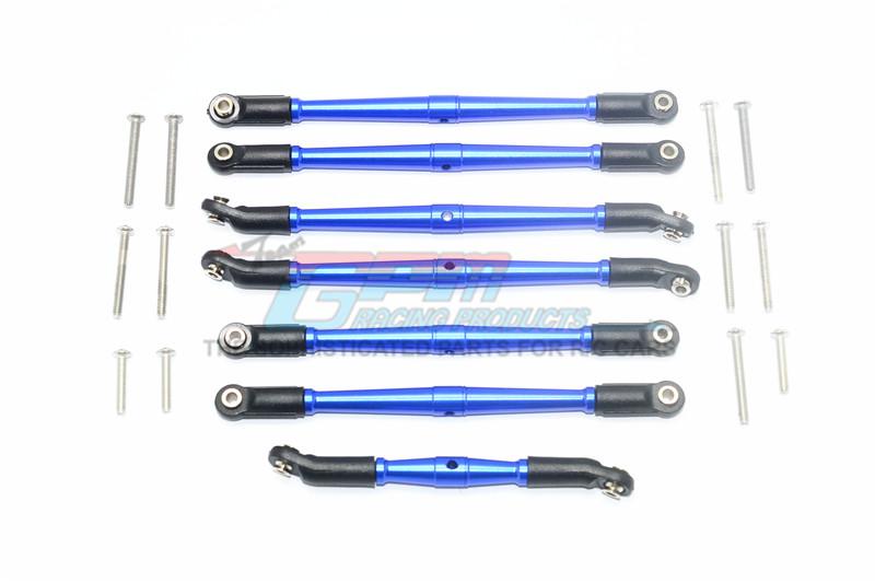 Traxxas TRX-4 Ford Bronco / Blazer Aluminium Adjustable Upper & Lower Suspension Links - 7Pc Set Blue