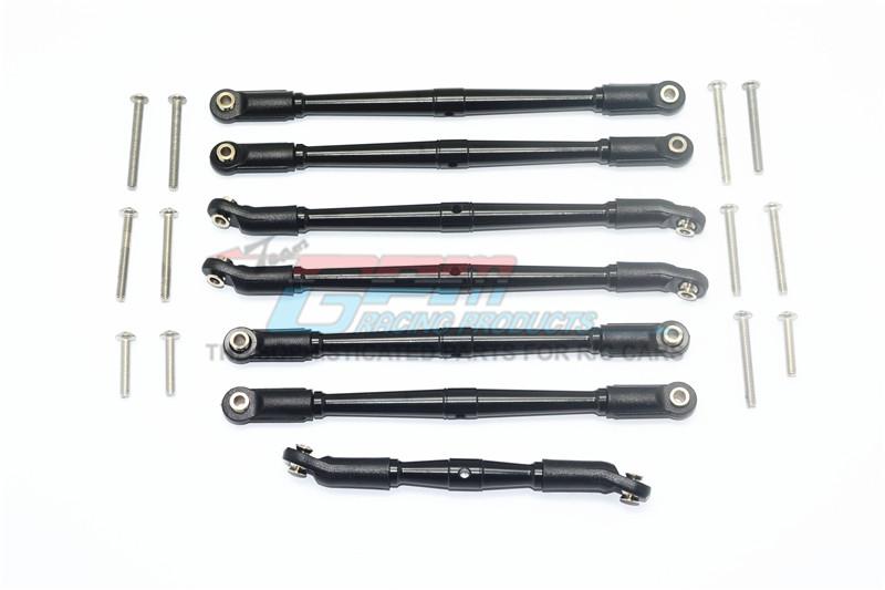 Traxxas TRX-4 Ford Bronco / Blazer Aluminium Adjustable Upper & Lower Suspension Links - 7Pc Set Black