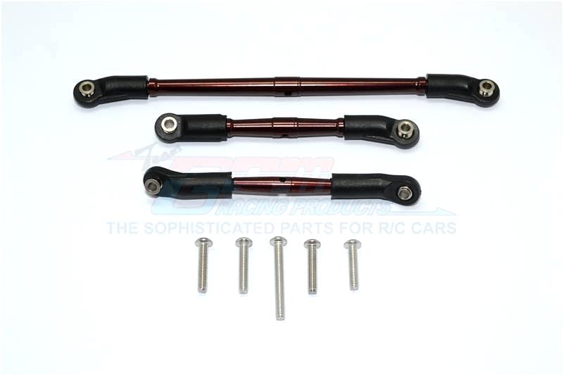 Traxxas TRX-4 Trail Defender Crawler Aluminum Front Adjustable Steering Link & Suspension Link - 3Pcs Set Brown