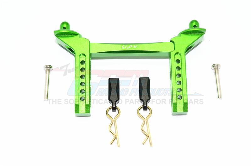 Traxxas TRX-4 Trail Defender Crawler Aluminum Front Body Mount & Post - 1 Set Green